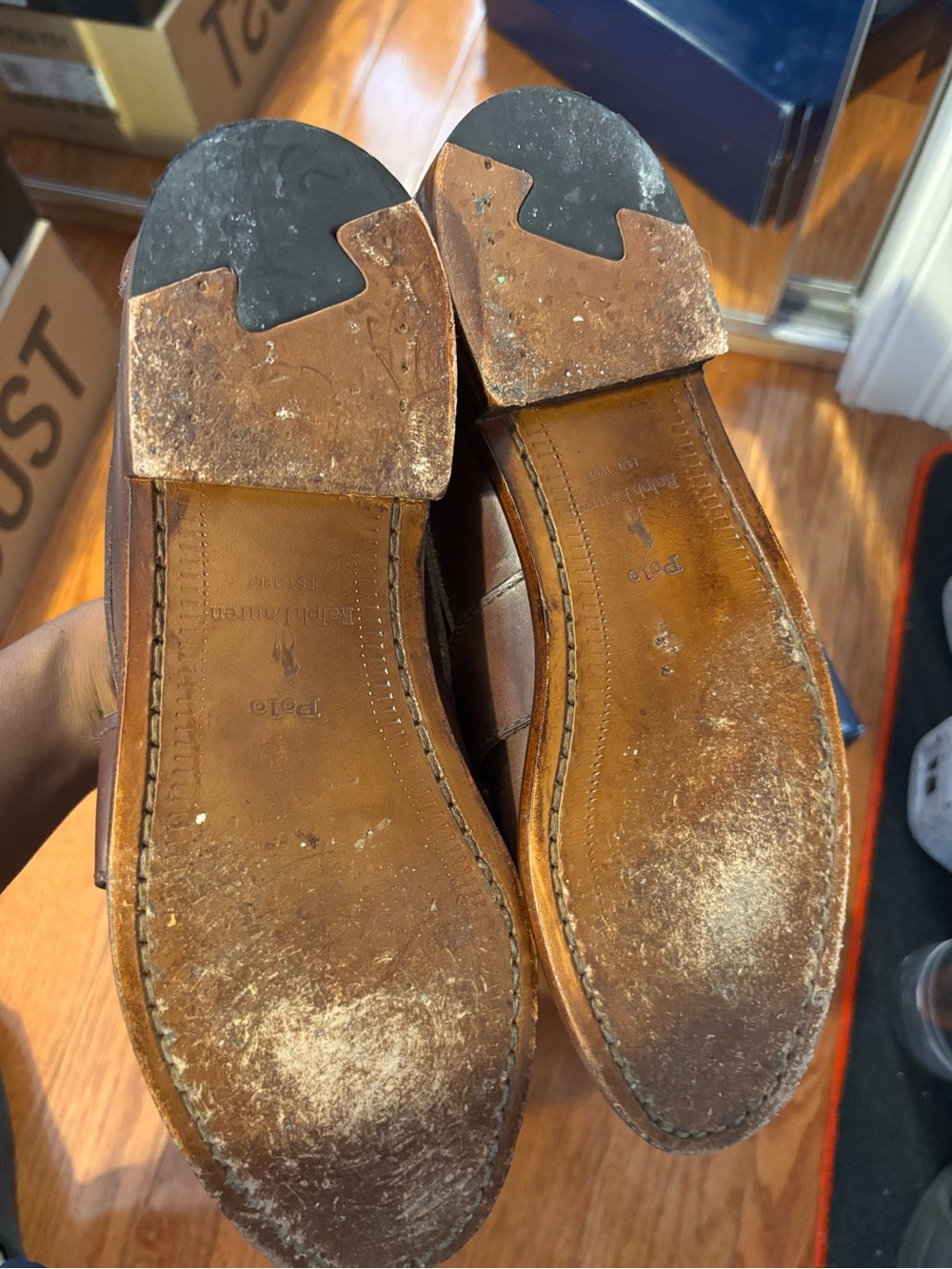 Polo by Ralph Lauren Brown Leather Penny Loafers - Picture 4 of 4